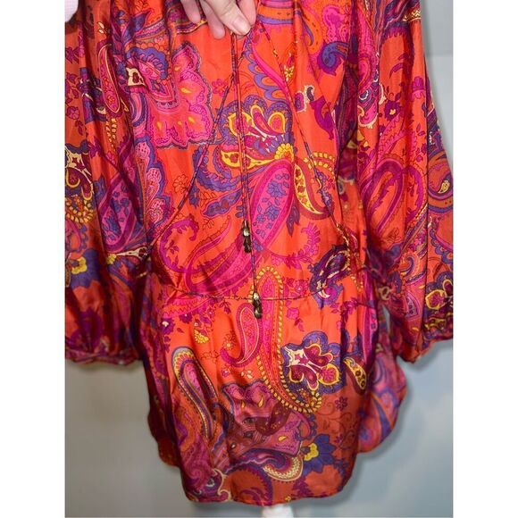 Ralph Lauren 100% Silk Paisley SemiSheer Tunic Top Small - Picture 3 of 11